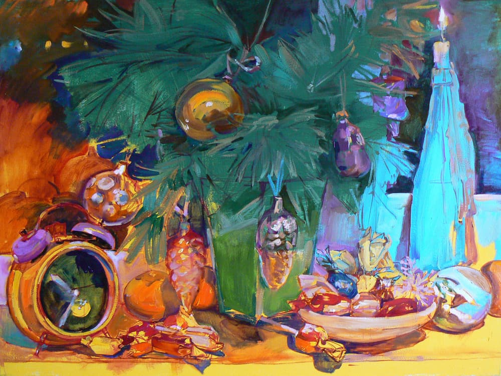Christmas Ornaments and Sweets by Andrii Kutsachenko — canvas wall art