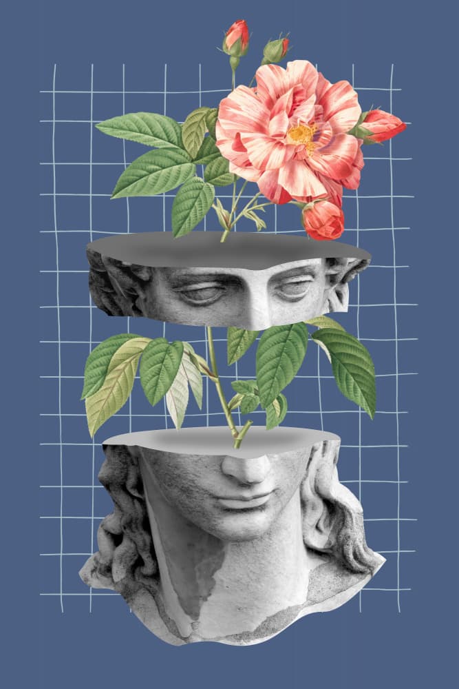 Surreal Rose Bust by Marja van den Hurk — canvas wall art