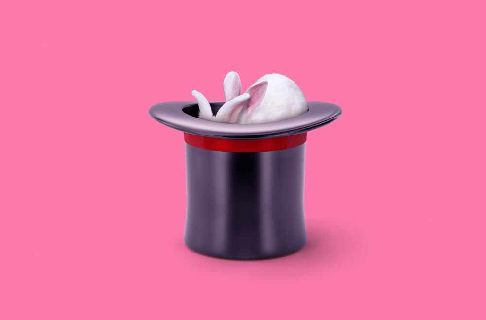 Magic Rabbit Top Hat by Artem Pozdniakov — canvas wall art
