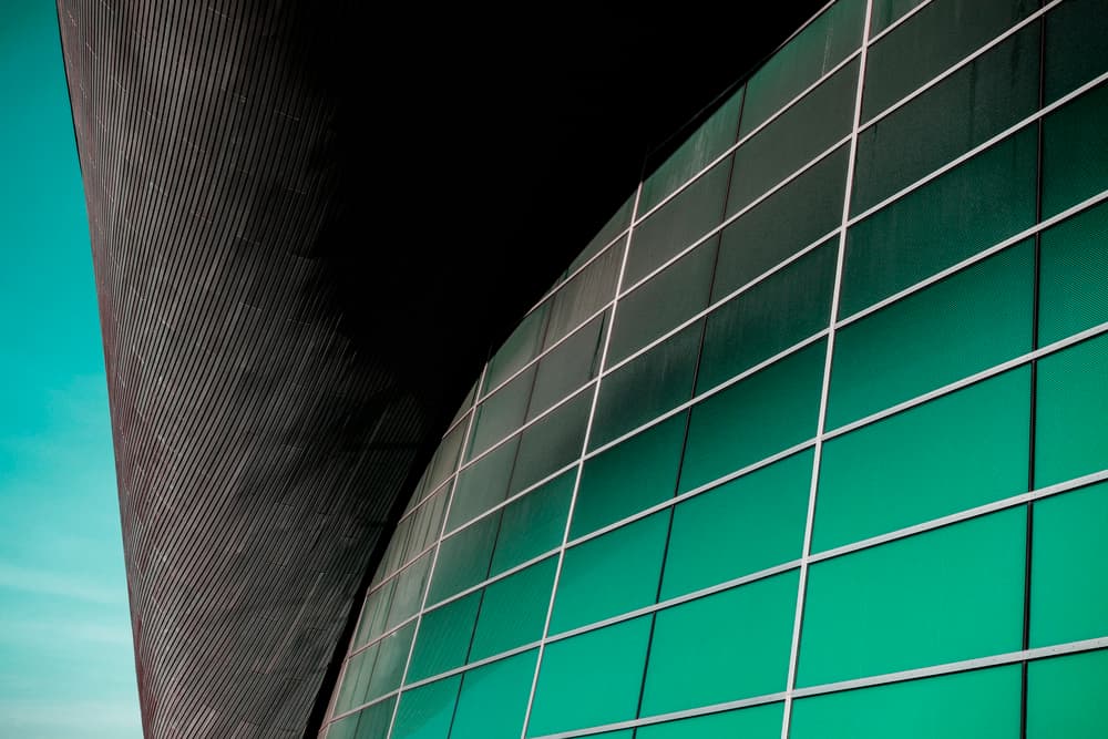 Abstract Teal Architecture by Chris Hamilton — canvas wall art