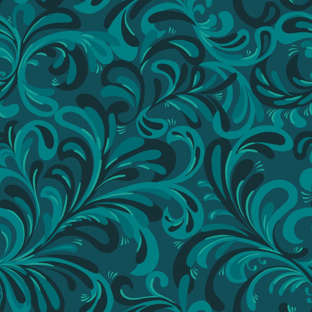 Deep Teal Organic Swirls by Alexandra Weise — canvas wall art