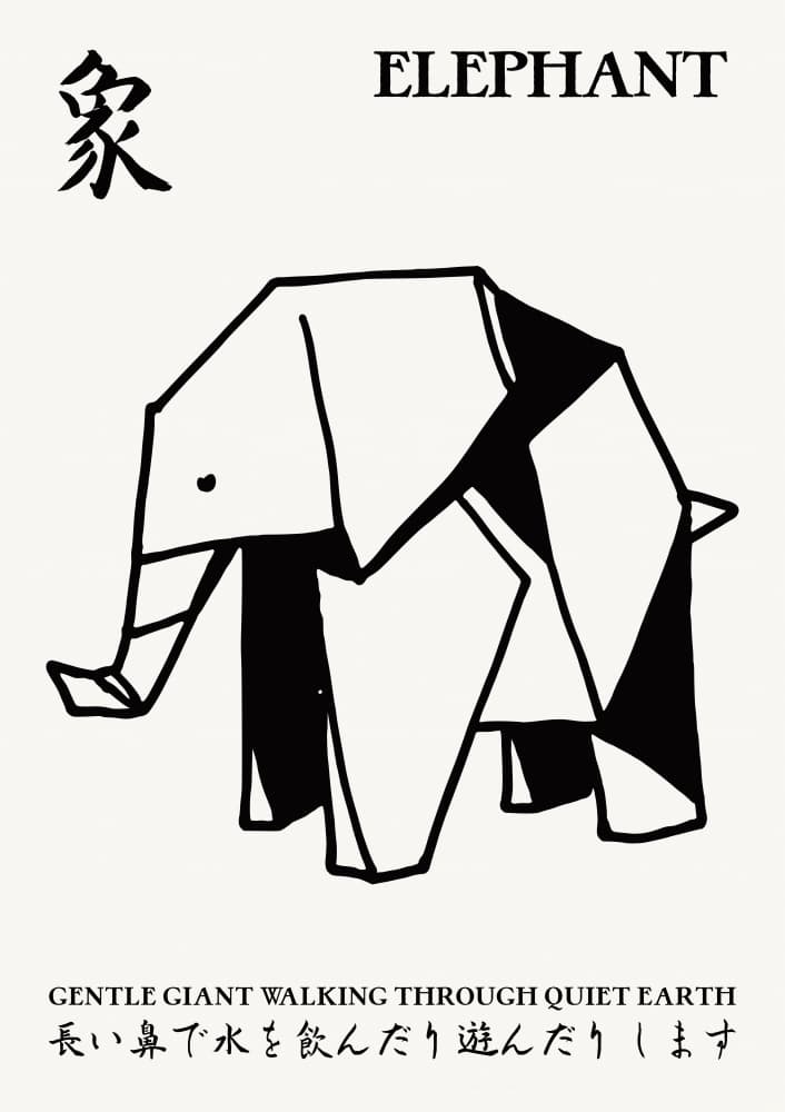 Gentle Origami Elephant