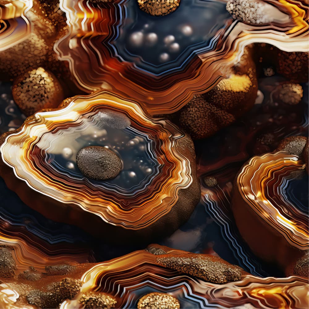 Golden Agate Layers by Bilge Paksoylu — canvas wall art
