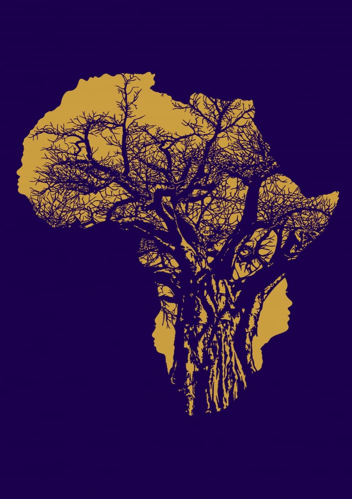 Africa Tree Faces by Carlo Kaminski — canvas wall art
