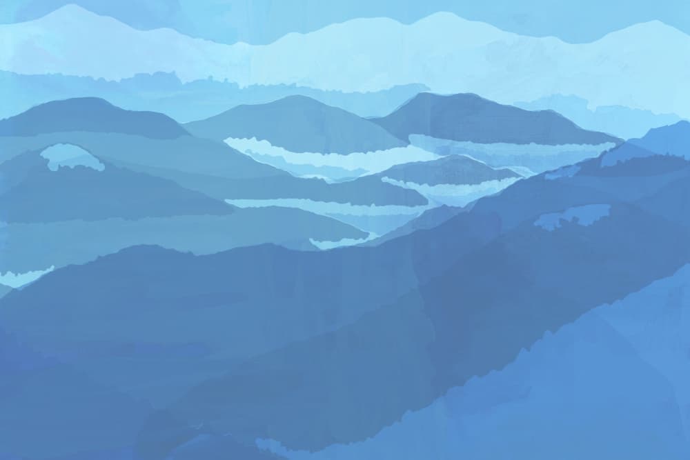 Misty Blue Mountains by cartissi — canvas wall art