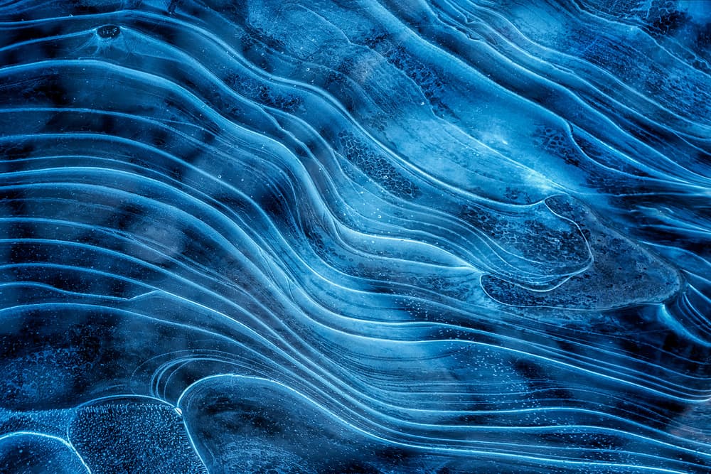 Deep Blue Ice Patterns by Mei Xu — canvas wall art