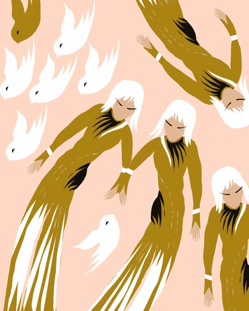 Golden Dream Figures by Josie George — canvas wall art