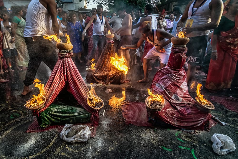 Sacred Fire Ceremony by Saurabh Sirohiya — canvas wall art