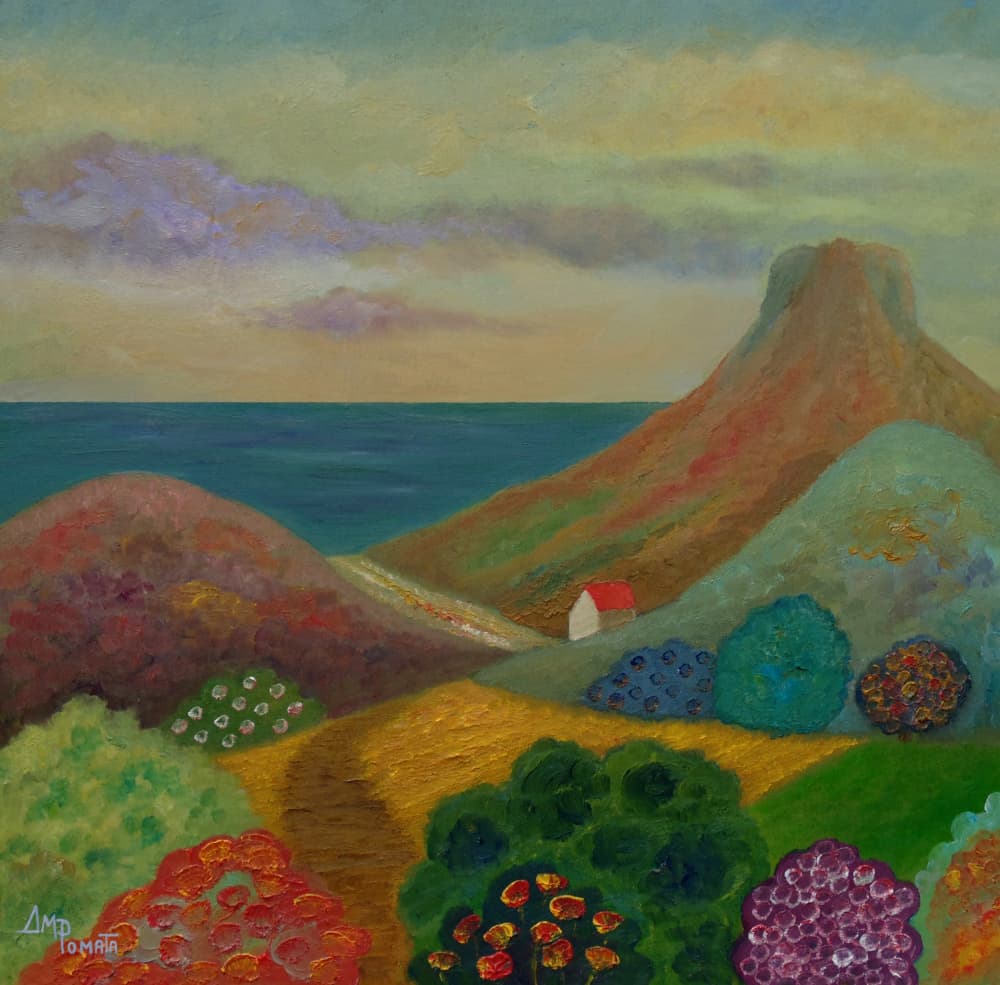 Colorful Coastal Hills by Angeles M. Pomata — canvas wall art