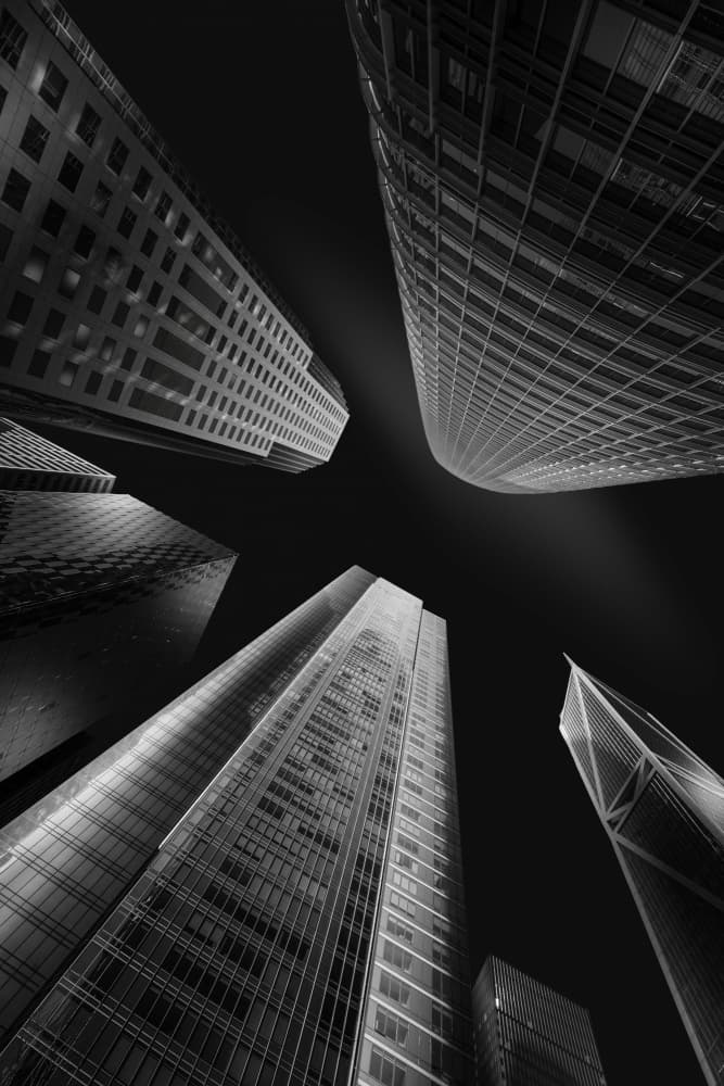 Soaring City Skyscrapers by Catherine Lu — canvas wall art