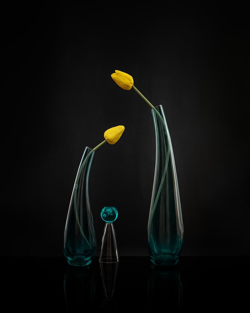 Elegant Tulips In Glass by Siyu_Wei APA — canvas wall art