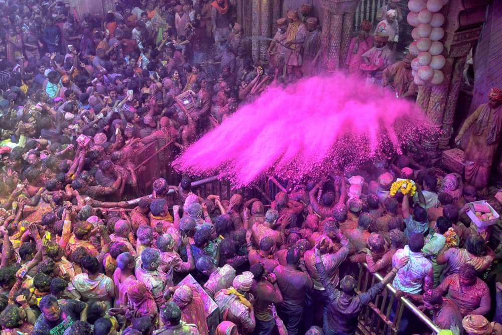 Holi Festival Celebration by Shaibal Nandi — canvas wall art