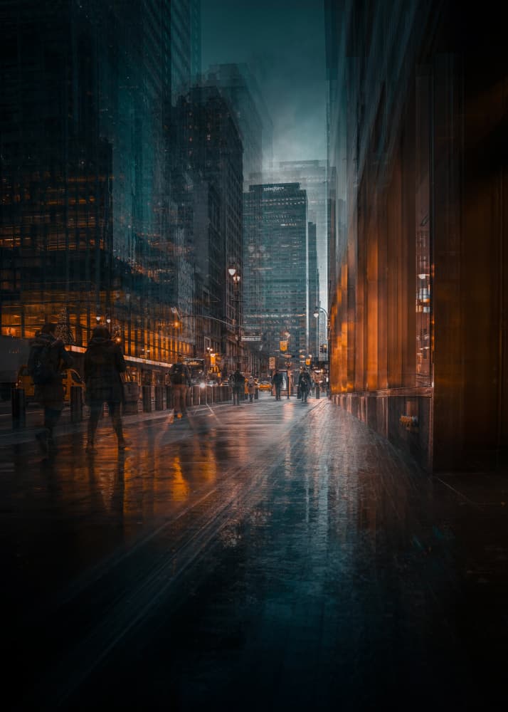 Night City Motion by Wei Xu — canvas wall art
