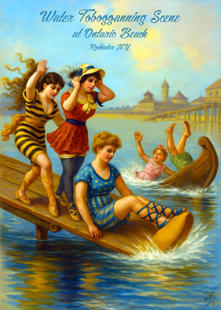 Ontario Beach Water Slide by Osvaldo Russo — canvas wall art