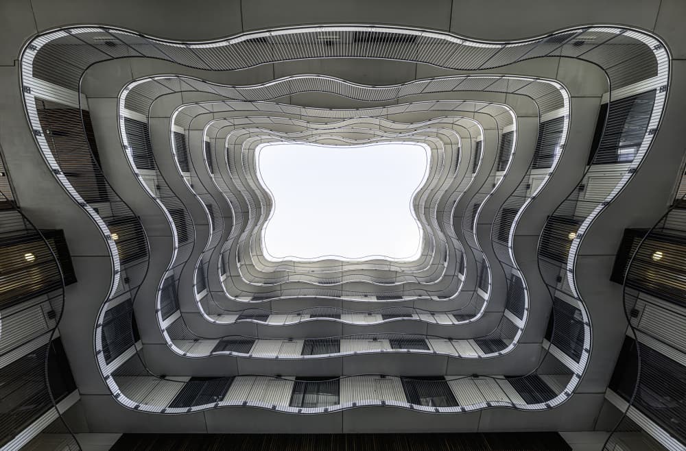Wavy Courtyard Architecture by fotomarion — canvas wall art