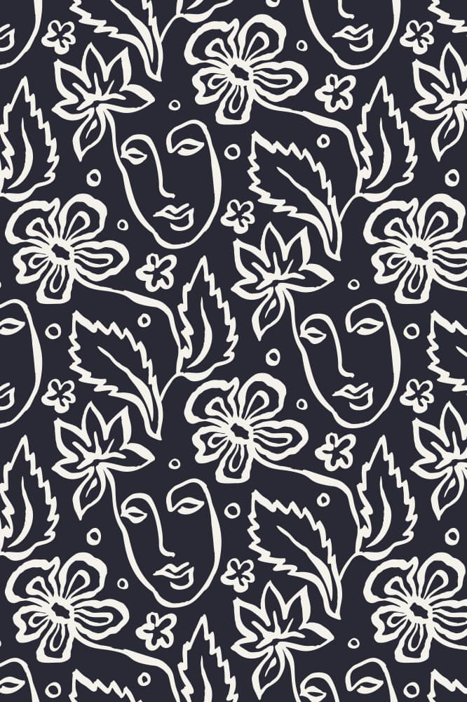 Modern Floral Faces by Anna Rose — canvas wall art