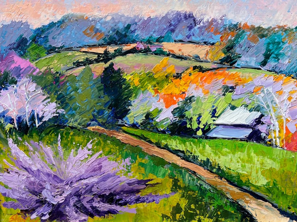 Vibrant Countryside Home by Maxine Shore — canvas wall art