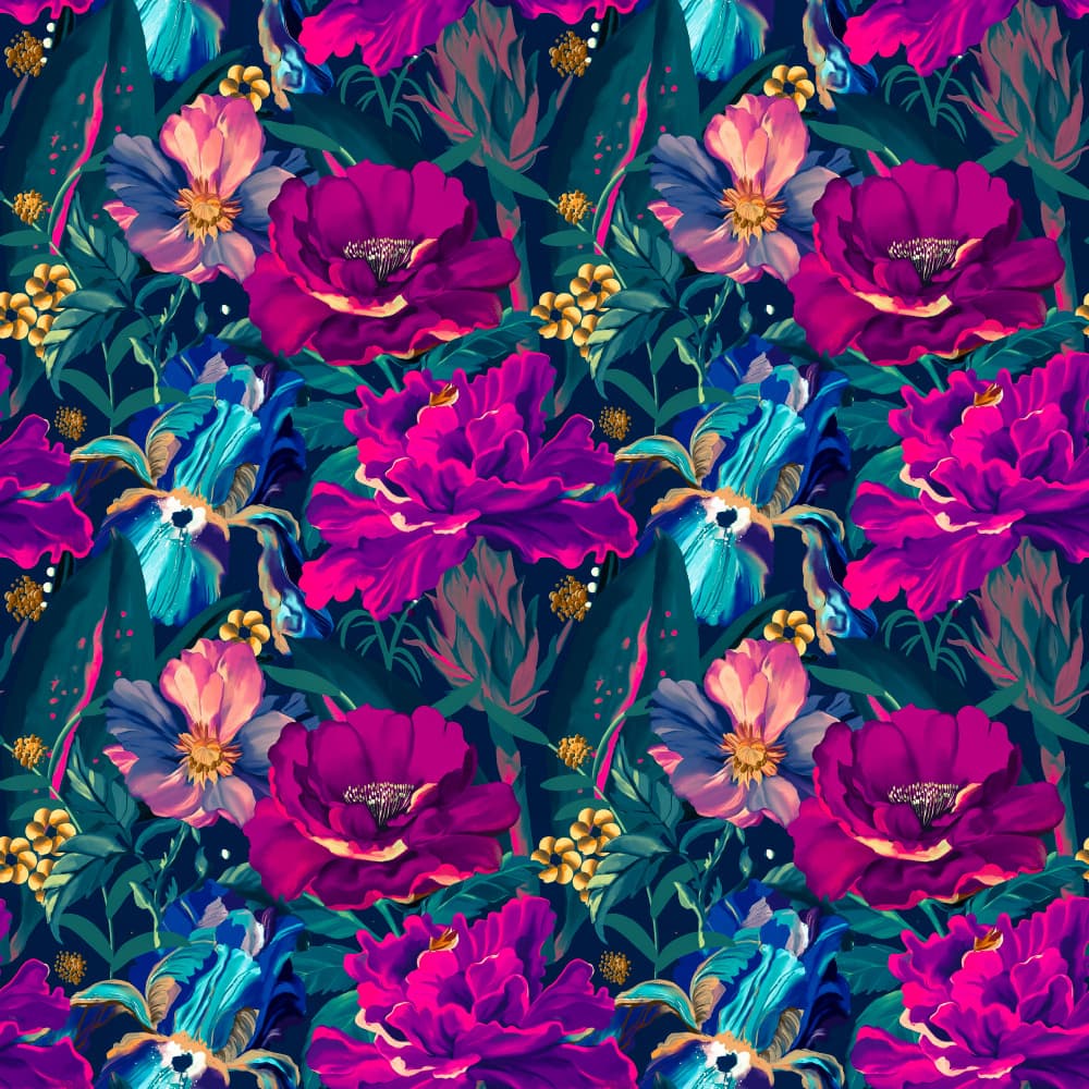Exotic Midnight Garden by Josie George — canvas wall art