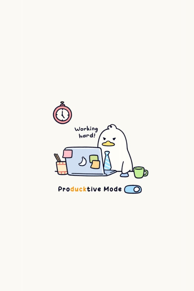 Productive Duck Mode by Xuan Thai — canvas wall art