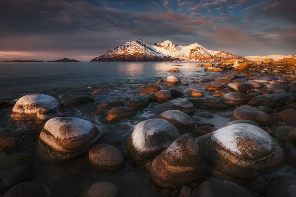 Snowy Peaks Golden Light by Szabo Zsolt Andras — canvas wall art