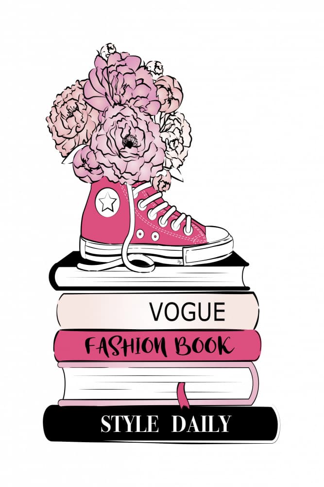 Pink Sneaker Fashion Stack by Martina — canvas wall art