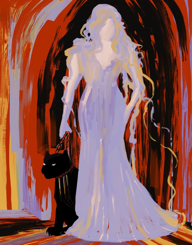 Elegant Woman Panther by Josie George — canvas wall art