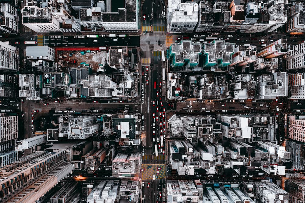 Overhead City Traffic by Carmine Chiriacò — canvas wall art