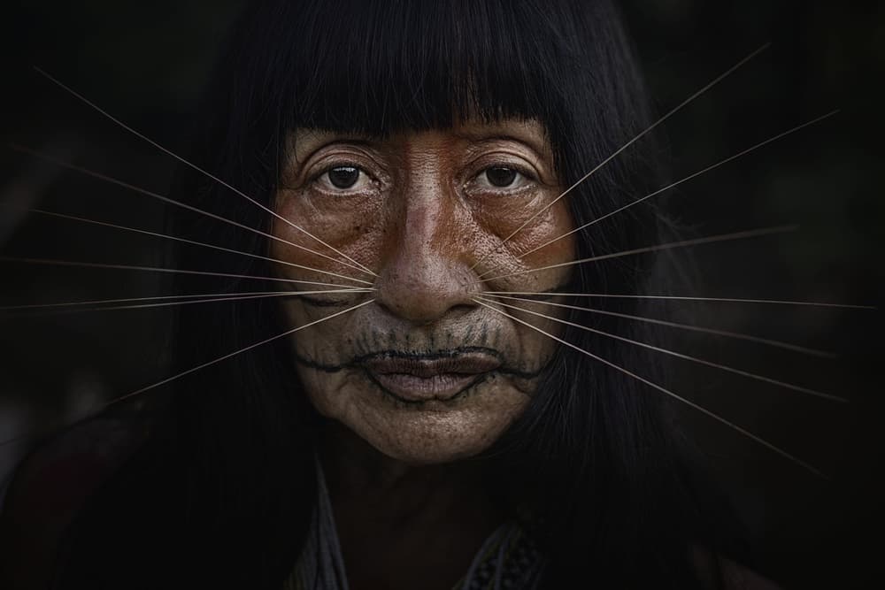 Tribal Whiskers Face by Pavol Stranak — canvas wall art