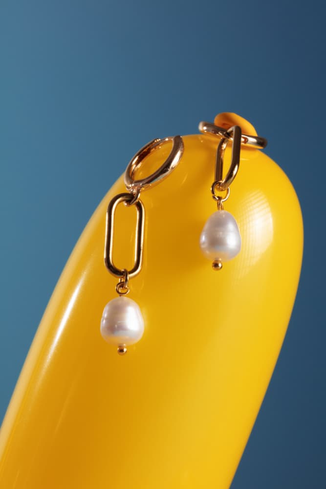 Elegant Pearl Dangle Earrings by Julia Ramiro — canvas wall art