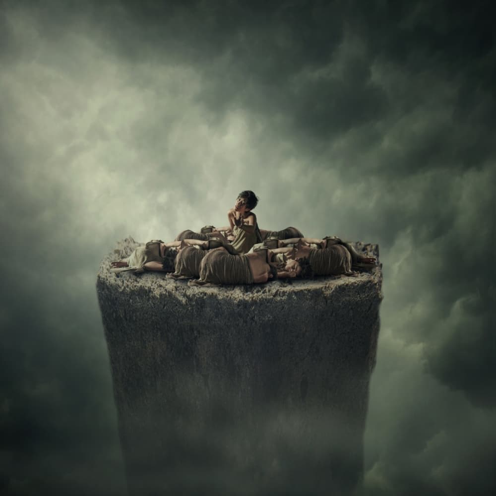 Surreal Island Prayer by hardibudi — canvas wall art