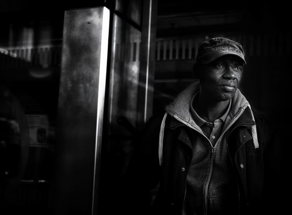 Pensive Urban Portrait by Holger Droste — canvas wall art