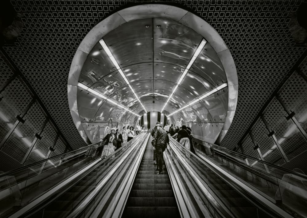 Ascending Subway Station by YASUTOSHI HONJO — canvas wall art