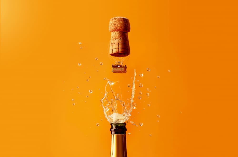 Champagne Cork Balloon Pop by Artem Pozdniakov — canvas wall art