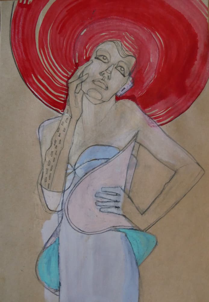 Red Hat Fashion by Doris Schmitz — canvas wall art