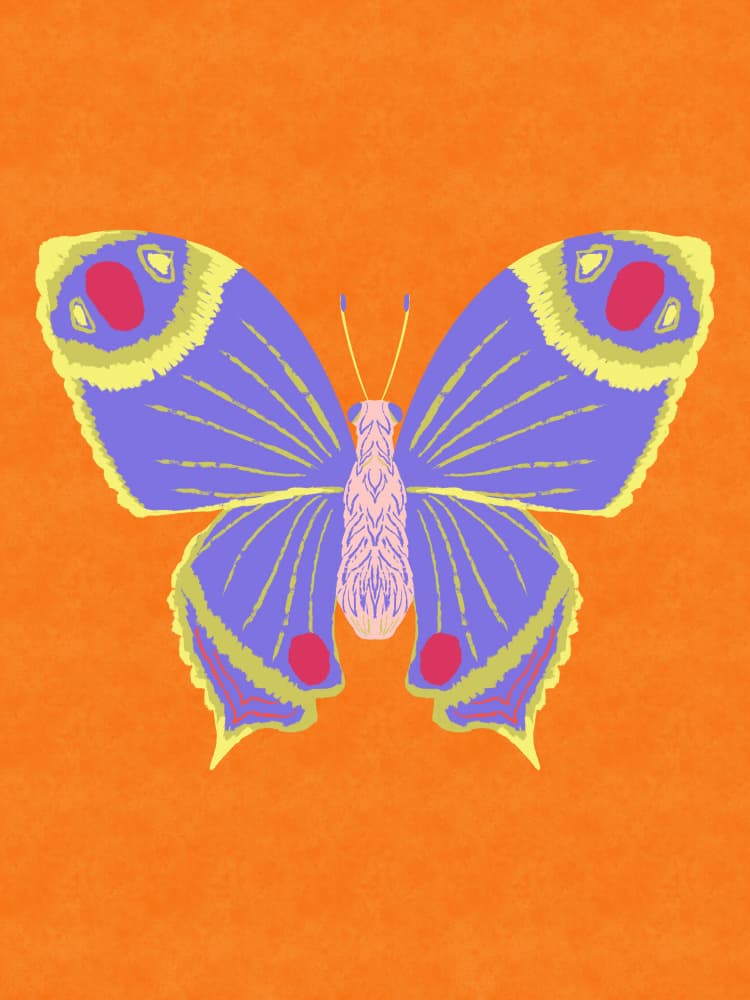 Vibrant Purple Butterfly by Aliya Putrus — canvas wall art