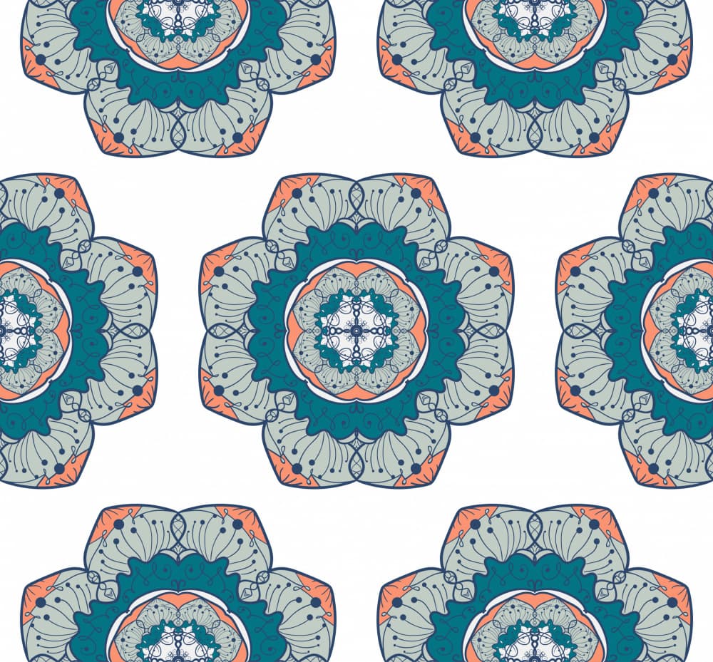 Ornate Teal Mandala Pattern by Marika Barsrsind β canvas wall art