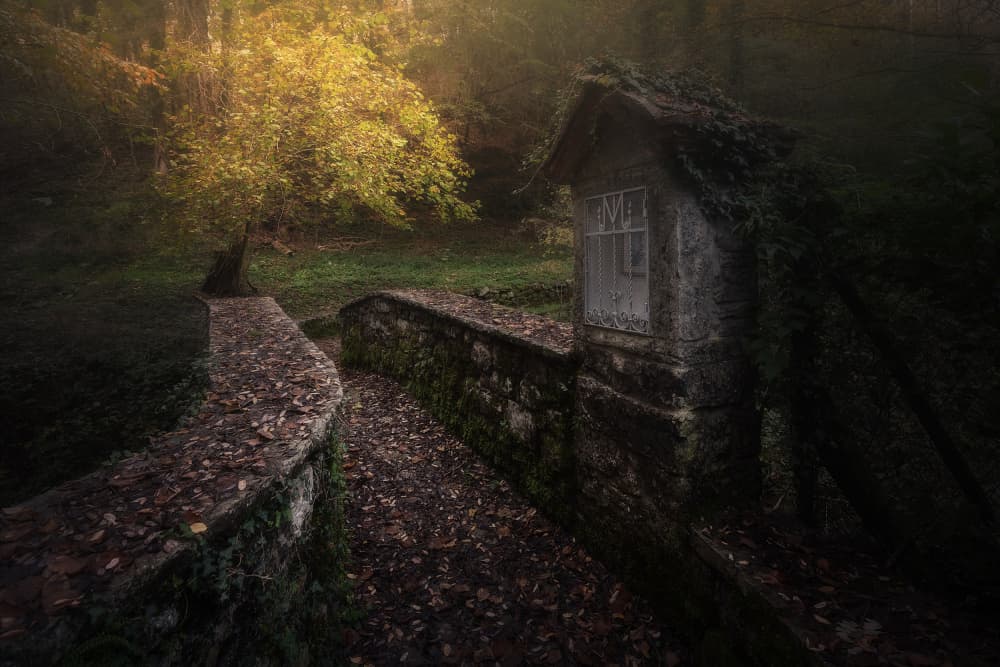 Misty Forest Cottage by Filippo Manini — canvas wall art