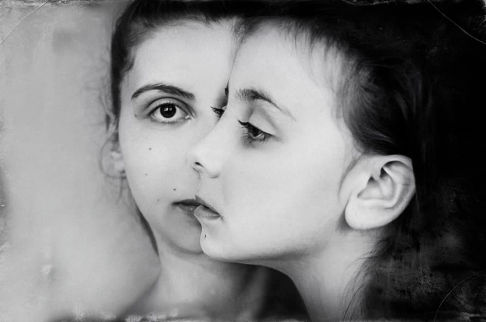 Deep Gaze Double Portrait by Desislava Ignatova — canvas wall art