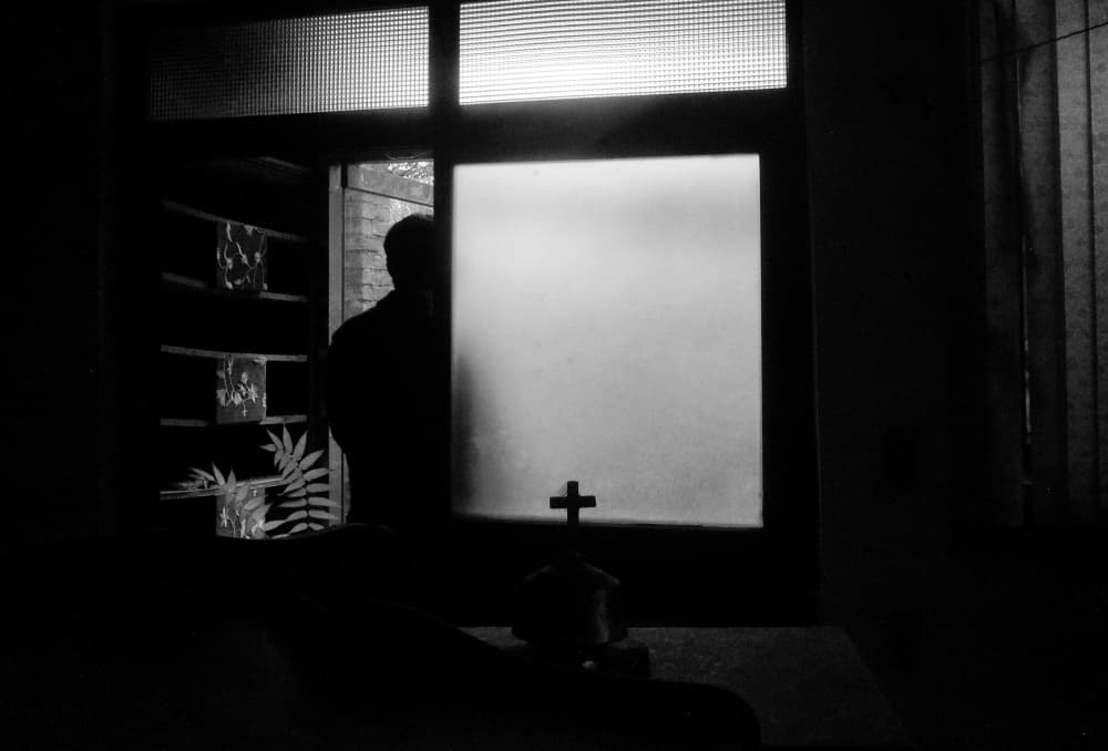 Contemplative Window Silhouette by Mi Young Choi — canvas wall art