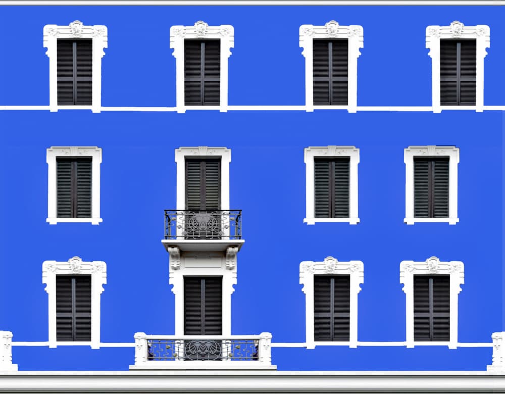 Vibrant Blue Facade by Miro Susta — canvas wall art