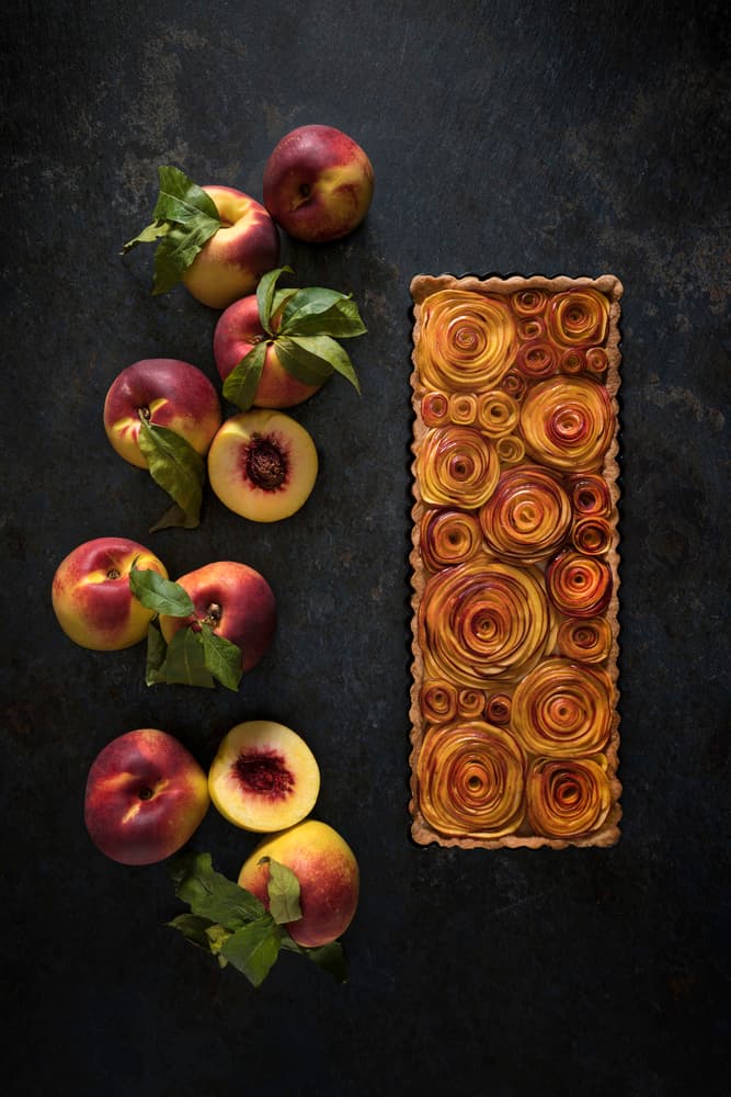 Rustic Peach Tart by Diana Popescu — canvas wall art