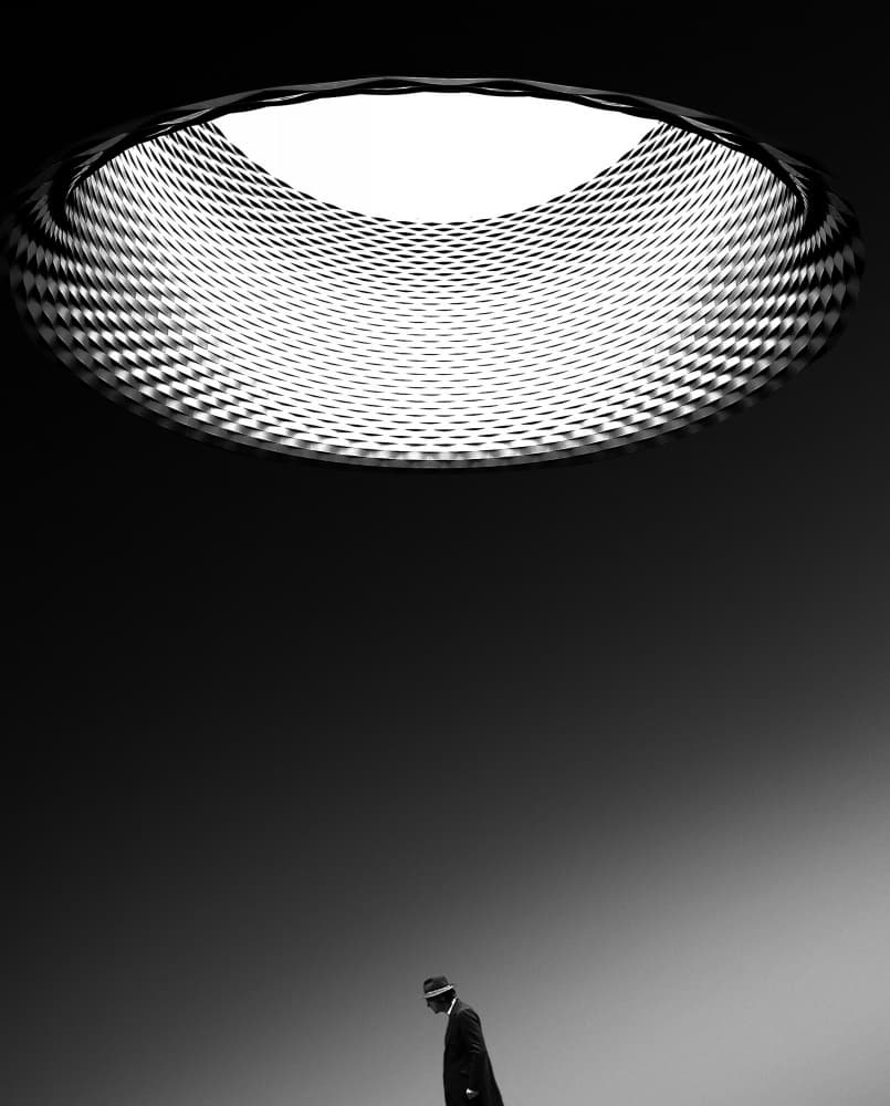 Solitary Man Geometric Light by Jorge Pimenta — canvas wall art