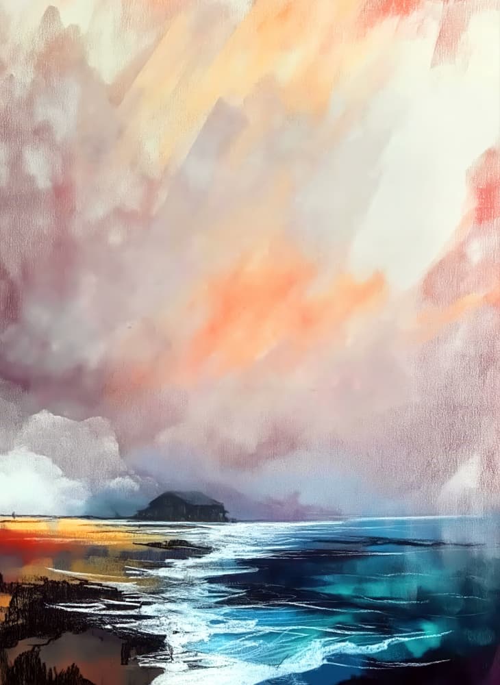 Dramatic Coastal Sunset by Justyna Jaszke — canvas wall art