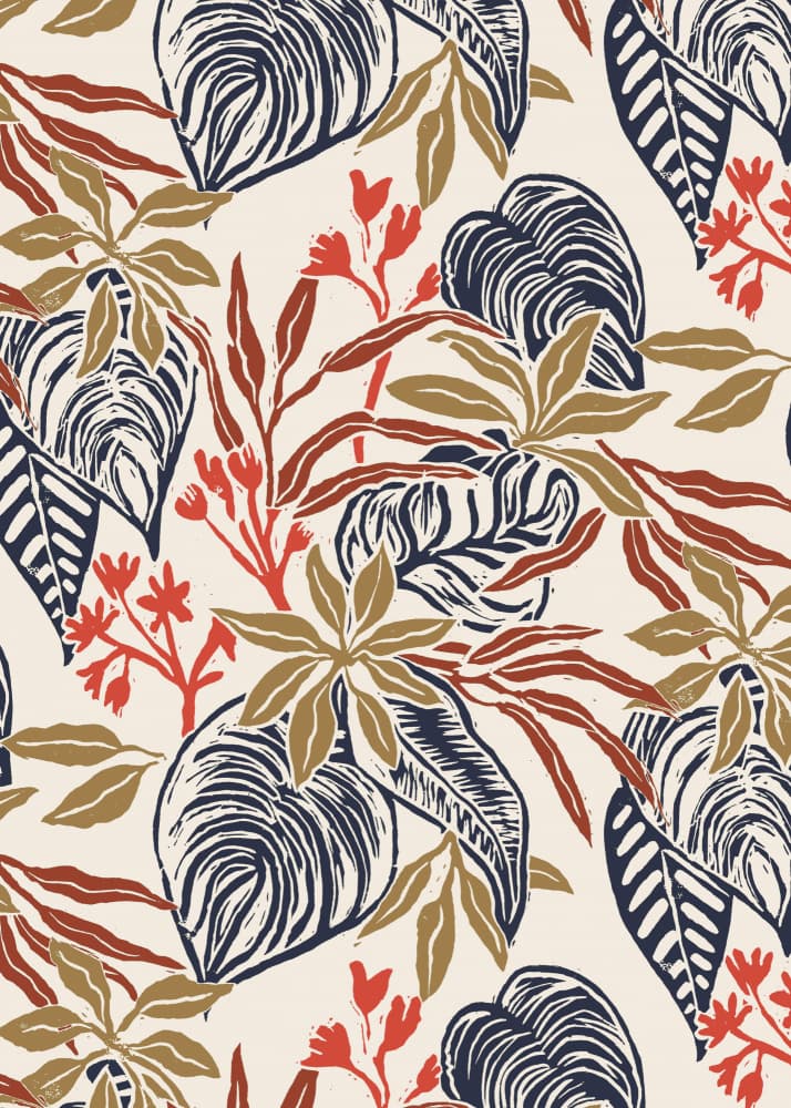 Botanical Block Print Leaves by Alexandra Weise — canvas wall art