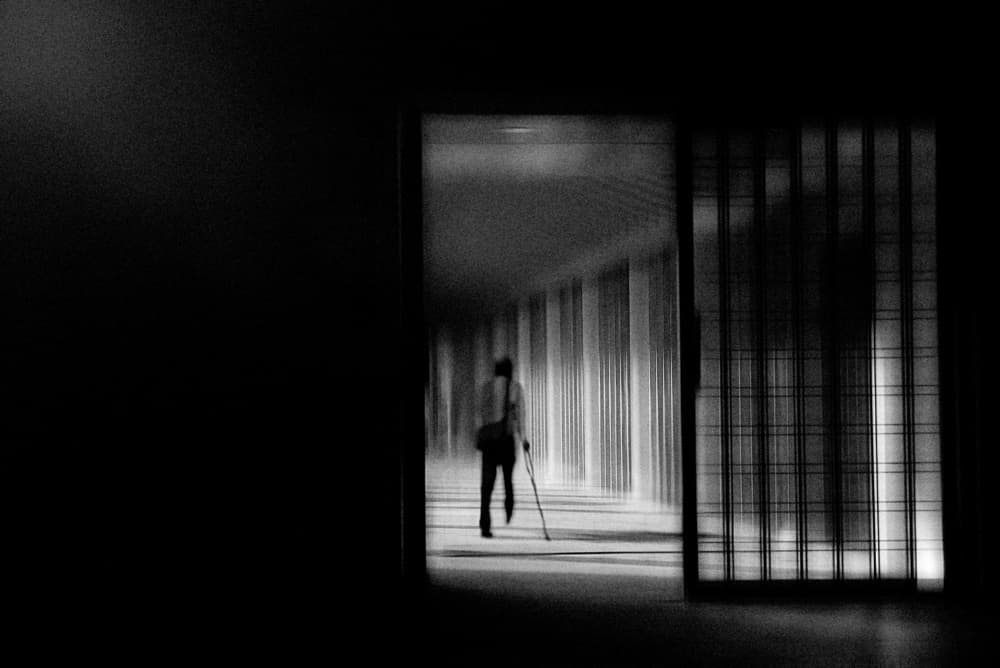 Solitary Walk Down Corridor by Teruhiko Tsuchida — canvas wall art