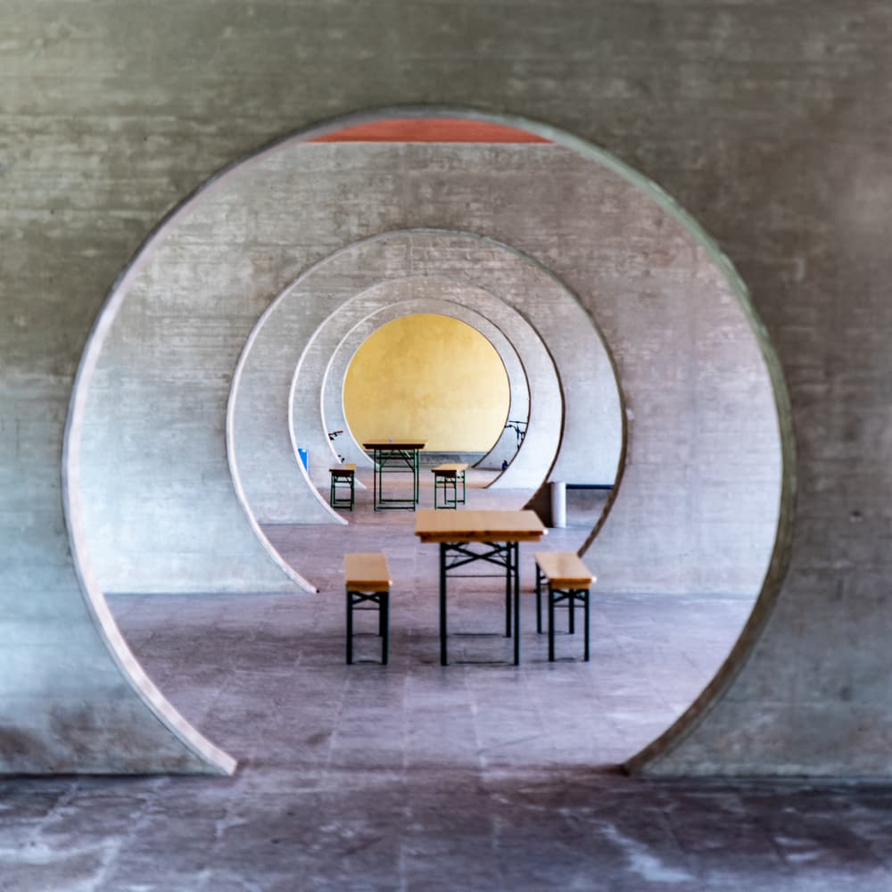 Repeating Concrete Arches by Franco Tessarolo — canvas wall art