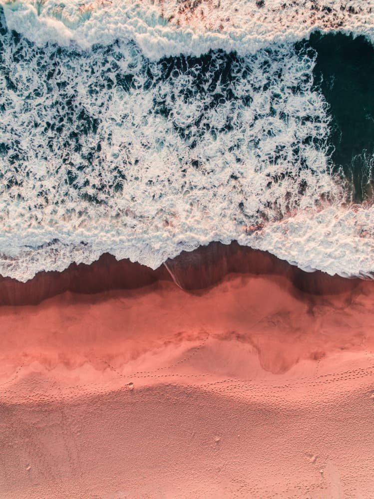Pink Sand Beach Waves by Javier Pardina — canvas wall art