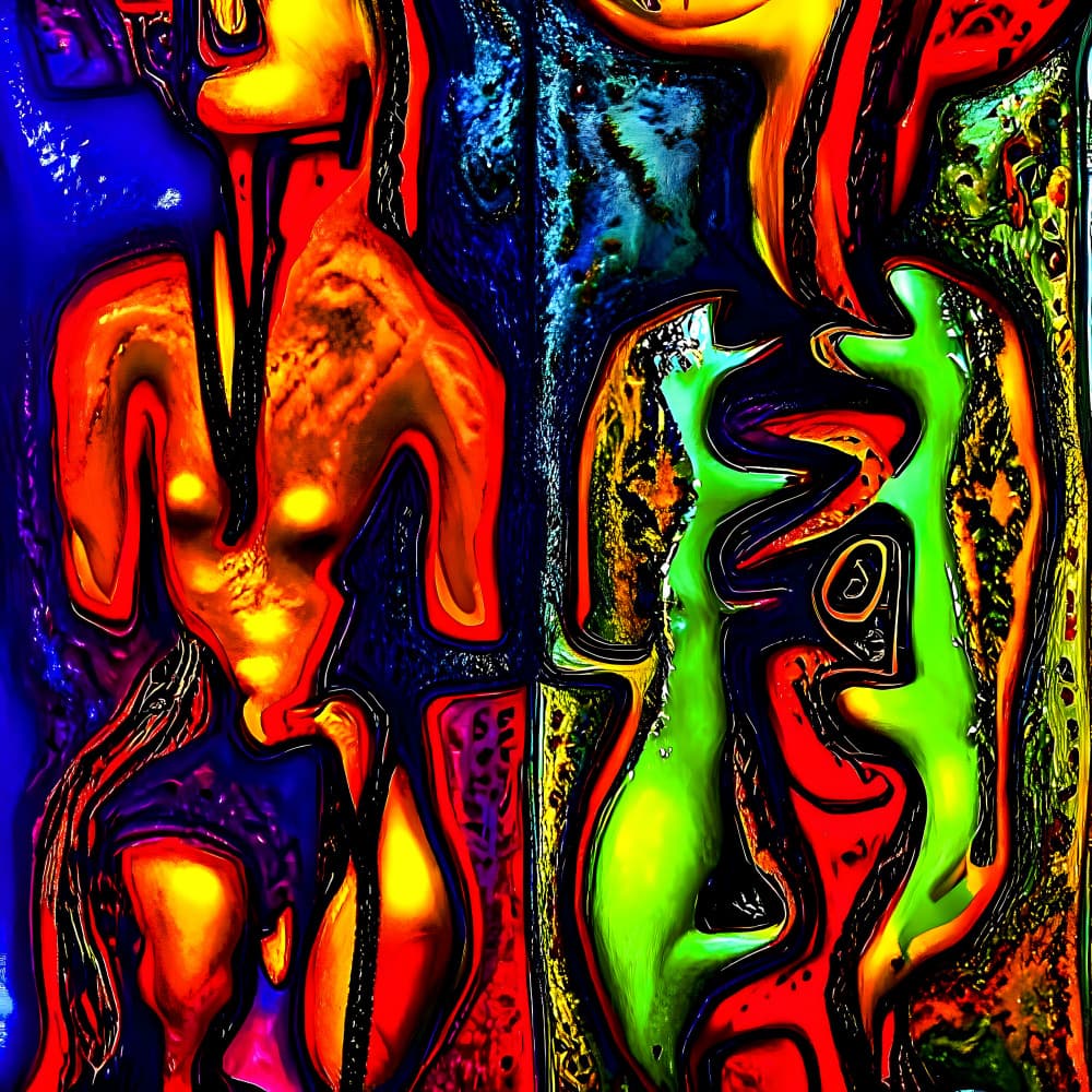 Vibrant Abstract Figures by mnemonixART — canvas wall art