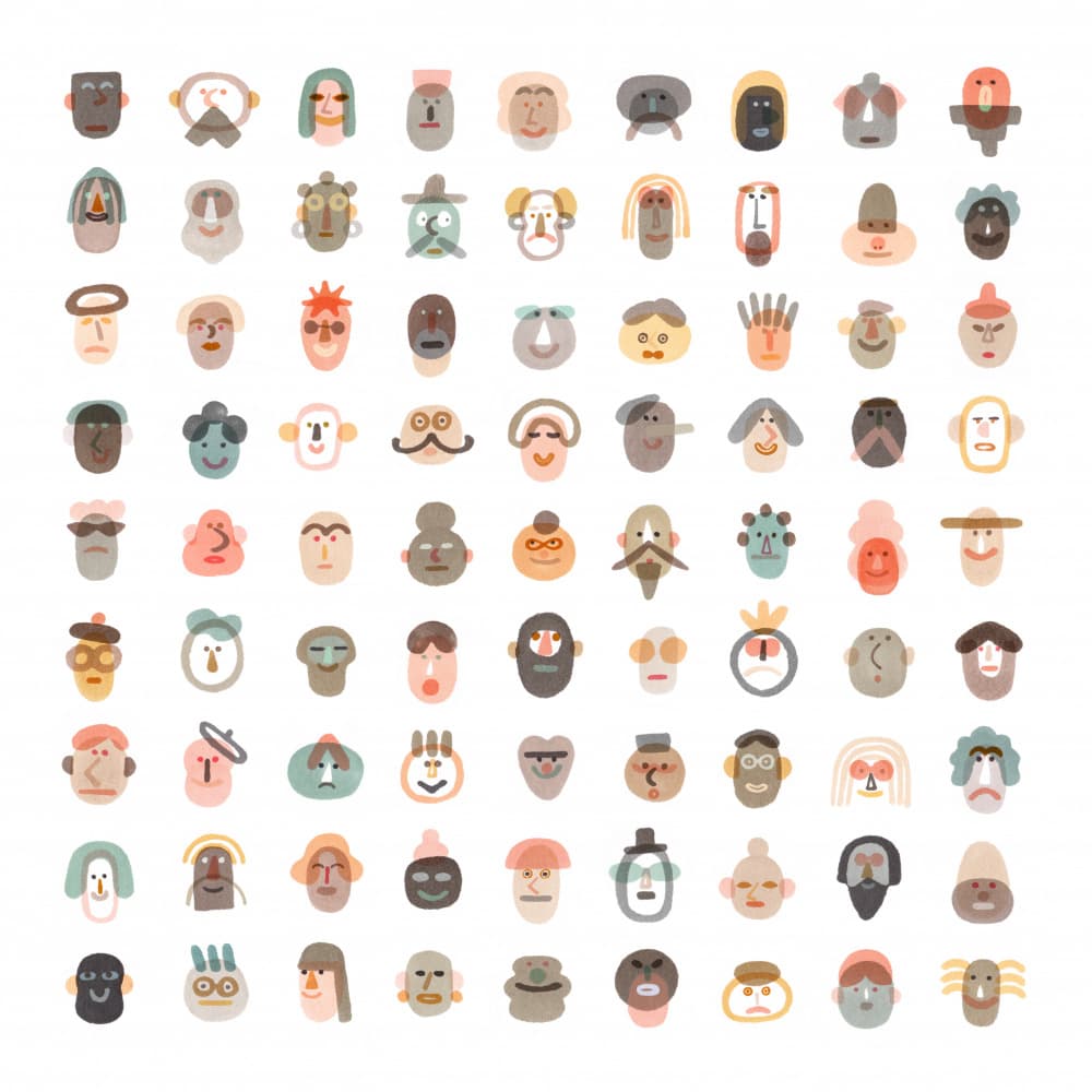 Diverse Faces Collection by Ilka Meszely — canvas wall art