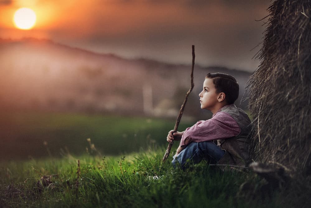 Dreamy Sunset Boy by Amir Bajrich — canvas wall art
